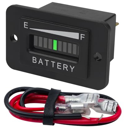 NInE-ROnG Battery Indicator, Large LED Display, LA-48V, Suit for DC Powered Equipment such as Fork Lifts, Golf Cart, Floor Care Equipment, Voltmeter Gauge, 48V Lead Acid