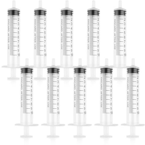 Syringes Set, 10ml Syringe, Plastic Syringe, Liquid Measuring Syringe Tools, Feeding Syringe for Pets, Syringe for Labs, Animal Feeding, Dispensing, Watering (No Needle, 10 PCS)