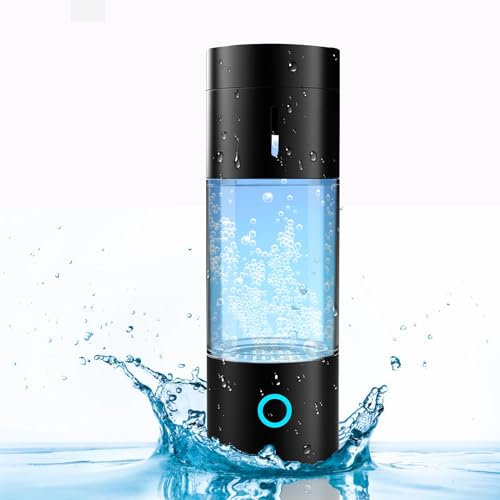 Botella de agua de hidrógeno, contenido de hidrógeno ≥4000 ppb, generador de agua de hidrógeno portátil con tecnología PEM y SPE, generador de agua de hidrógeno portátil de 230 ml (negro)