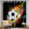 FABTOP Fußball Gardinen Verdunklungsgardine, Fußball Vorhänge Blickdicht Verdunkelungsvorhang, Sport Fußball Gardinen Mit Ösen Jungen Kinder (1,100×140BxH (50×140cm×2))