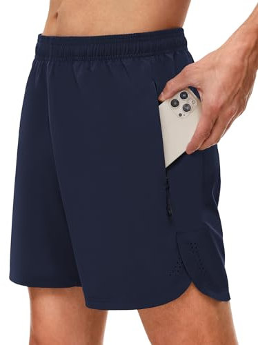 SIHOHAN Sport Shorts Herren Schnell Trocknend und Atmungsaktiv Kurze Sporthose Herren Leichte Sommer Traininghose Laufhose mit Reißverschlusstasche für Training Fitness(Blau,XL)