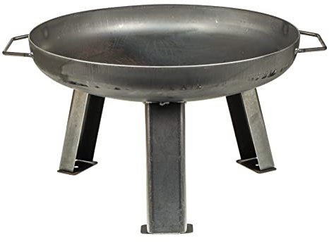 Feuerschale - Ø 55cm - Höhe 37cm - Massive und dekorative Schwarze Feuerstelle - Feuerschale für den Garten, Terrasse oder Camping