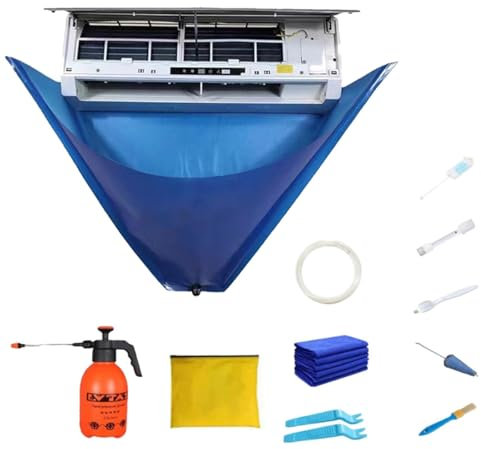 Kit de nettoyage mini-split for climatiseur, kit de nettoyage de climatiseur 12 pièces for 27,5 à 37,4 pouces, sac de protection étanche for nettoyage de climatiseur Split avec tuyau de vidange de 8 p