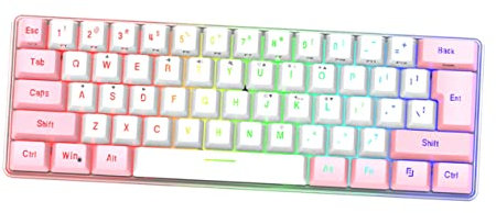 jojofuny Clavier Gamer RGB Touches Compact pour Ordinateur De Bureau Et Portable Clavier Mécanique avec Rétroéclairage pour Spéciaux