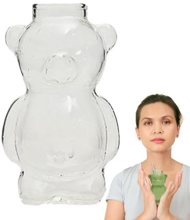 Zuasdvnk Vasos de café expreso, vasos de botella para café, taza de oso de 300 ml, taza ergonómica de oso para espresso, té con leche,