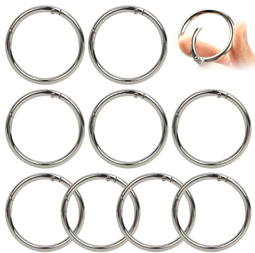 10 Stück Runde Karabinerhaken 50mm Silber - Schlüsselringe Groß für Taschen
