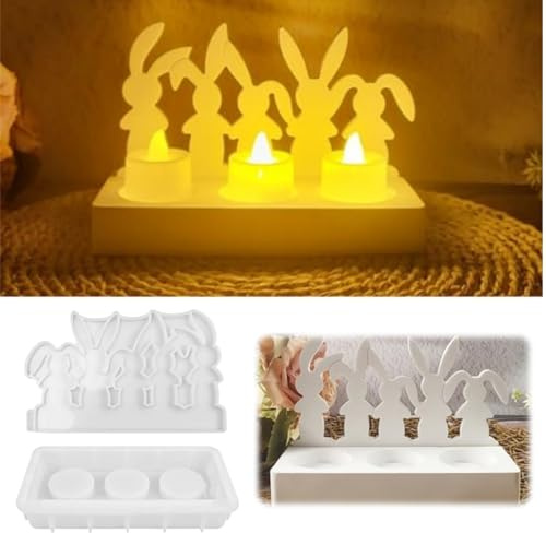 Silikonformen Gießformen Ostern, DIY Hasen Silikonform Ostern, Gießformen Silikon O-stern, Gieß-formen Silikon Frühling, Silikonform Frühling, Gießform F-rühling, für DIY Os-terdeko Handwerk (Z)