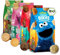 Sesamstrasse Probierpaket Bio Kekse, 4 x 125g Beutel, mit Krümelmonster Schokokekse, Elmo Dinkelkekse, Abby Haferkekse mit Vanille & Oskar Apfel-Zimt Kekse, Großpackung, bio