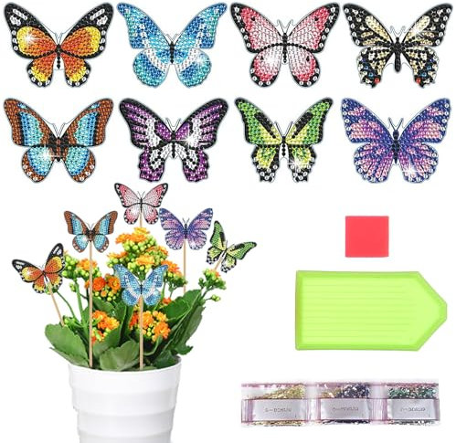 hurifeng Diamond Painting Set für Dekorative Schmetterlinge DIY Kunsthandwerk - Entzückende Schmetterling Dekoration für Zuhause - Malen mit Diamanten für Kreativität und Spaß