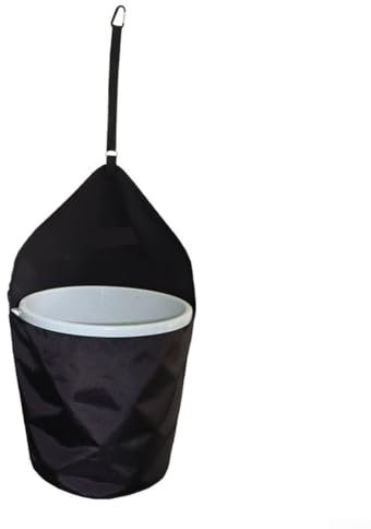 Futterbeutel für Pferde, 900D Polyester, einfach an Anhänger oder Stall aufzuhängen, stabiler Pferdefutterbeutelhalter für 1,8 l Eimer