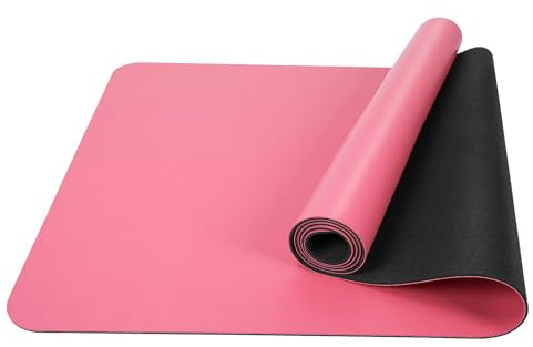 Yogamatte aus PU und Naturkautschuk, dick, rutschfest, für Damen und Herren, ideal für Yoga, Fitnessstudio, Pilates, Fitness