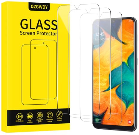 QZGWDY Für Samsung Galaxy A30/A50 für Schutzfolie 3 Stück, HD Schutzglas Folie Displayschutzfolie Hartglasfolie Gehärtete Glas Displayschutz 9H Härte, Bläschenfrei