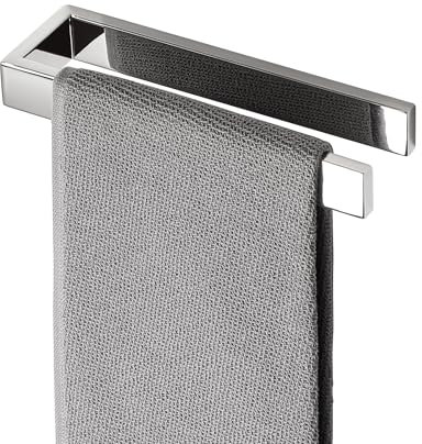 SAYAYO Self Adhesive Towel Rail Wall Mounted Stick on Hand Towel Holder Polish Chrome SUS304 Stainless Steel No Drilling for Bathroom Kitchen, 20CM