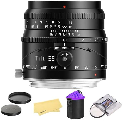 TTArtisan Tilt APS-C 35mm F1.4 Large Aperture Lens Manual Focus Compatible with Canon RF Mount Cameras with 52mm UV Lens Filter and Lens Bag