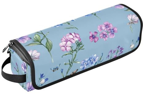 2 in 1 Hair Tools Organizer and Heat Resistant Mat Double-Layer Travel Carrying Case for Hot Tools Curling Iron Flat Irons Hair Volumizer Styler, Art Phlox Blue