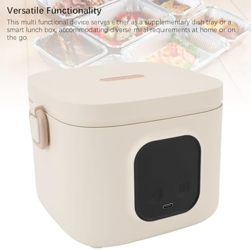 Miskall Heated Lunch Box,Electric, Self Heating,Rechargeable Lunch,Timer & Keep Warm, Rechargeable Self-Heating Lunchbox for Work,Outdoor Home