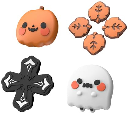 GeekShare ABXY - Set di tappi per pulsanti D-Pad in silicone, adesivi per tasti per joystick, compatibili con Switch 2, zucche e fantasmi