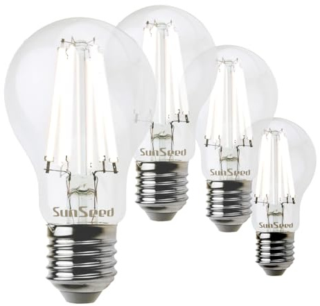 SUNSEED 4x Weiß Glühfaden LED classic Lampe E27 12W ersetzt 100W Warmweiß 3000K