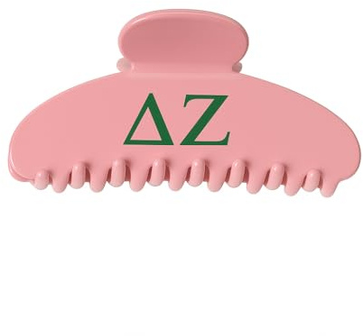 The RPZL Premium Acetate Sorority Big Hair Accessory | Oversized Claw Clip for Thick and Thin Hair | Stylish Hair Jaw Clip for Women | Girls and (Delta Zeta - Pink)