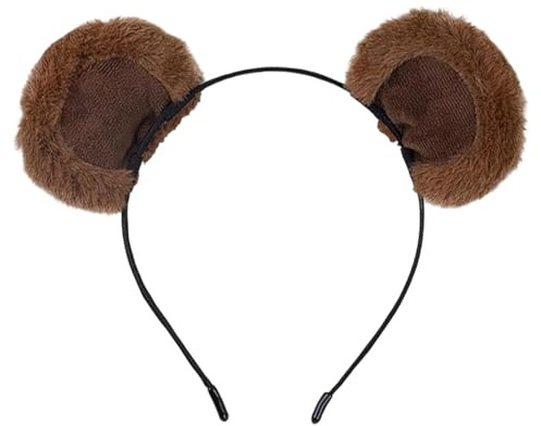 KBSICWO Bärenohren Stirnband, Niedliche Bär Ohren Haarreif, Tierkopfbedeckung, Bärenohren Haarreifen für Erwachsene Dekoration Cosplay Party (Braun)
