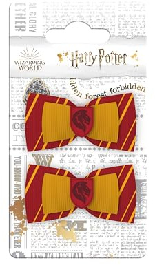 HARRY POTTER 2 Stück Haarspangen mit Schleifen – Haarschmuck – Ornament – einfaches Frisieren – für alle Haartypen – Gryffondor – Hogwarts