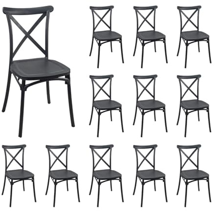 7H SEVEN HOUSE Charlotte Stühle für Catering, stapelbar, 50 x 44 x 87,5 cm, 7 Stück