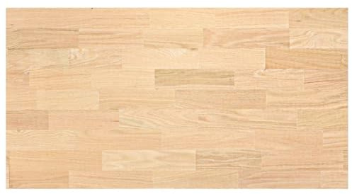 Qnhdfrt Küchenarbeitsplatte 120x63,5x4 cm Massivholz Eiche Rechteckig, robuster Tischplatte mit rustikalem Charme, multifunktionale Schreibtischplatte & Esstischplatte für Küche Büro Garten