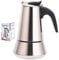 Caffettiera italiana | 4 tazze | Caffettiera caffè espresso per piani cottura a induzione, a gas e vetroceramica | per caffè espresso | acciaio inossidabile | lavabile in lavastoviglie