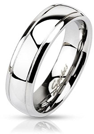Bungsa 70 (22.3) Ring Edelstahl hochglanzpoliert mit 2 schmalen Aussenringen für Damen und Herren Schmuckring Partnerringe (Ring Damen Fingerring Verlobungsringe Trauringe Damenring Chirurgenstahl)