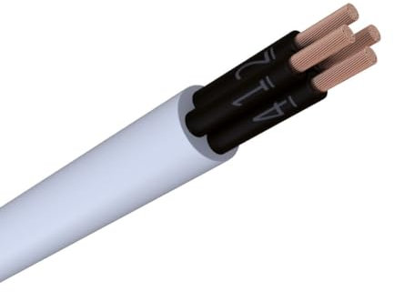 WITTKOWARE YSLY-OZ Steuerleitung ölbeständig, nummerierte Adern, ohne Schutzleiter, 4x0,75mm², Mantelfarbe grau, Kabellänge 100m