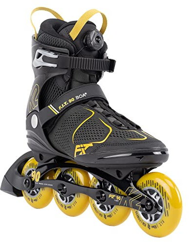 K2 Skates Herren Inline Skates F.I.T. 90 BOA, Grey - Mustard, 30G0815.1.1.075
