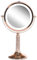 Beliani Specchio LED da trucco 1x/5x ingrandimento doppio lato struttura in ferro ø 13 cm rosa e oro