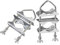 Superbat Double Antenna Mast Clamp，StainlessSteel V Jaw Block & U Bolt Bracket (2Pcs) for TV Ham Pipe Yagi Lora Antenna Flag Patio Parasol etc.