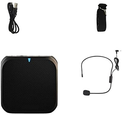 Megafone Bullhorn Mini-Megaphon-Sprachverstärker mit kabelgebundenem Mikrofon Mini-Audio-Lautsprecher unterstützt USB-Festplatte und TF-Karten-Player (Color : 03 Black, Size : 1) little surprise