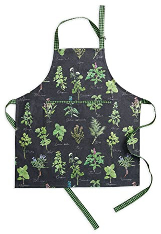 Maison d'Hermine Schürze, 100% Baumwolle (70 cm x 85 cm) | Verstellbarer Nackenriemen, Clothapron mit Mitteltasche und langen Bändern für Damen, Herren