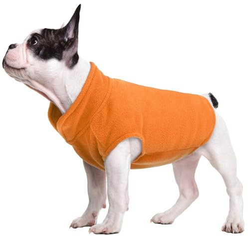FUAMEY Hunde-Fleece-Weste, warmes Sweatshirt, Welpen, dehnbarer Pullover, Hunde-Rollkragenmantel, Hunde-Winterjacke mit Loch für die Leine, Dackel, Yorkie-Kleidung für kleine, mittelgroße und große