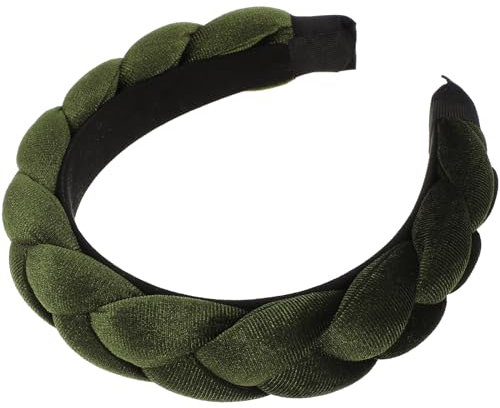 minkissy Samt Haarreif Damen Dirndl Haarreif Grün Breit Geflochtener Haarreifen Make Up Haarreifen Samt Mode Stoffstirnband Haarband für Frauen