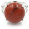 Reiki Heilkristall Ring Damen Einfacher Runder Naturstein Ring Achat Amethyst Lila Quarz Schmuck,Roter Jaspis