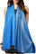 Gragengs Funken Metallic Pashmina Schals und Stola für Damen, Lange Party Tücher Einheitliche Farbe Zwei Töne,Blau Zirkon/Silber