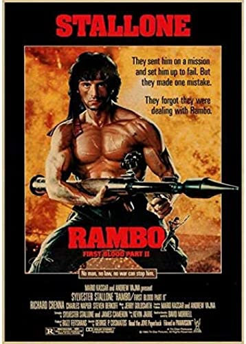 Poster Rambo Vintage Filmplakat, Wandkunst, Bilder, Leinwand, Malerei, Dekor, Kunstposter Und Drucke, Heimdekoration 50X70Cm Kein Rahmen