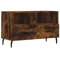 vidaXL Smoked Oak TV Cabinet - Spacious Storage with 2 Compartments and Drawers - Engineered Wood and Iron Legs - Modern Design for Living Room or Bedroom
