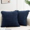 ZWJD 2er Set Kissenbezug 50x50 Kordsamt Sofakissen Weiche Kissenhülle Boho Kissenbezüge Dekokissen Moderne Kissen Deko für Couch Schlafzimmer Zuhause Auto Dekor Zierkissenbezüge Dunkel Blau
