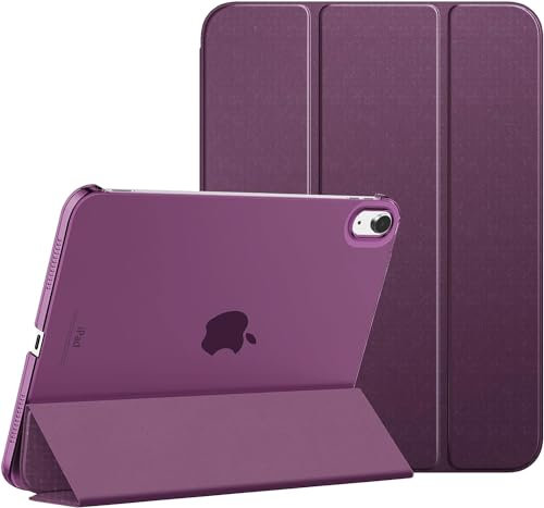 SU for iPad (A16) 11th Generation 11 Inch 2025/ iPad 10th Generation 10.9 Inch 2022, Slim Stand Hard PC Translucent Back Shell Smart Cover, Support Touch ID, Auto Wake/Sleep (Purple)