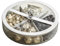 Gzsekken Divided Serving Tray, 26cm Round Plastic Serving Platters with Lid 4 Compartment Snack Tray Container Divided Food Storage Organizer Plate for Nuts, Dried Fruit, Snacks, Picnic