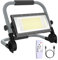 ERAY LED Baustrahler Akku Solar Arbeitsleuchte Tragbare, LED Strahler Akku 10000LM 12000mAh Akku Arbeitsleuchte 350 LED-Perlen/5 Modi/2 Lademethoden/Power Bank/Fernbedienung/Timer für Camping, Notfall
