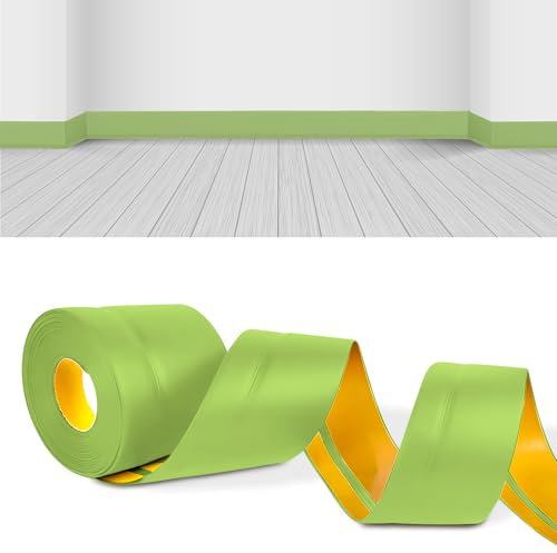 YushengTai Battiscopa,Verde 6 M PVC Battiscopa Adesivo 50 x 20 mm, Battiscopa Cucina Adatto per Bagno, Cucina (Verde)