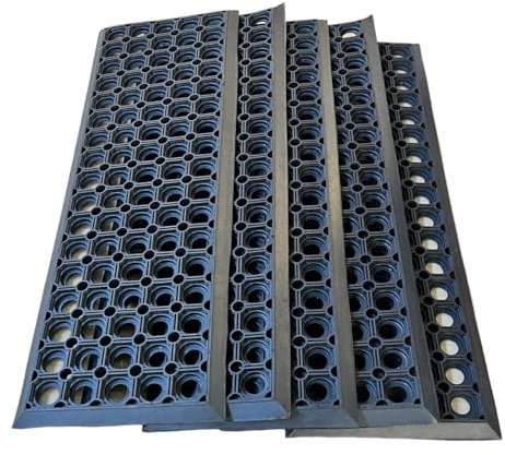 Jet-Line® | 5 Stück Treppenmatte aus Gummi | GERLINDE 25x75cm | 12mm hoch | schwarz | außen Outdoor | Stufenmatte | wetterfest und rutschhemmend Außentreppe | langlebige Treppenauflage 5er Set