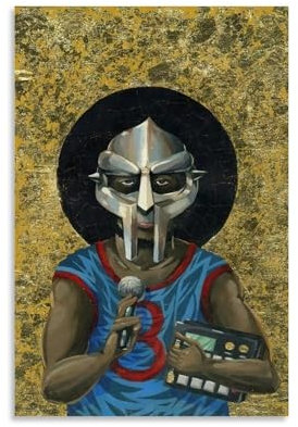 CTATOGE Rapper-Poster, Mf-Poster, Doom, Hip-Hop-Künstler, Poster, Leinwand, Gemälde, Wandkunst, Bild, Heimdekor, Druck für Schlafzimmer, Wohnzimmer, 30 x 45 cm, ungerahmter Stil
