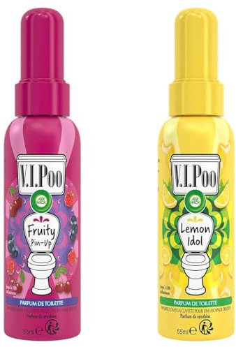 Air Wick Spray WC V.I.Poo Anti Odeur : Fruity Pin Up + Lemon Idol - Lot de 2