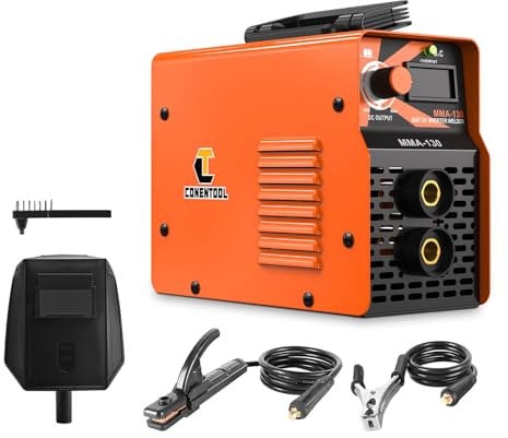Conentool 220V 130A MMA Welder, IGBT Portable Inverter Flux Cored Welding Machine, Compact Mini Welder with Auto Feed, Welder Machine with Digital Display